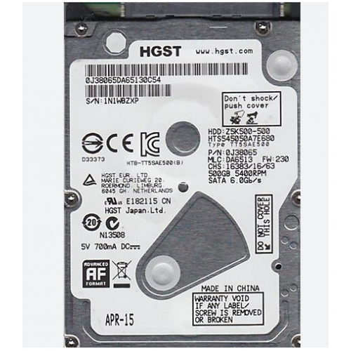 HGST 500 GB Harddisk 2,5`` 